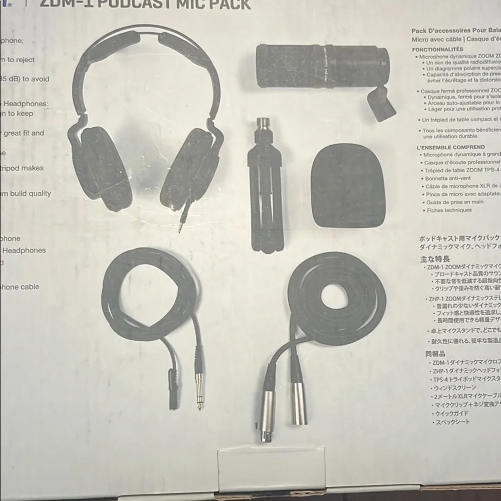 Zoom Black Professional Podcast Mic Pack ZDM-1